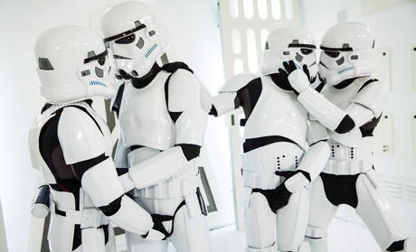 Luke Adams gangbanged by the group of imperial troopers on starship