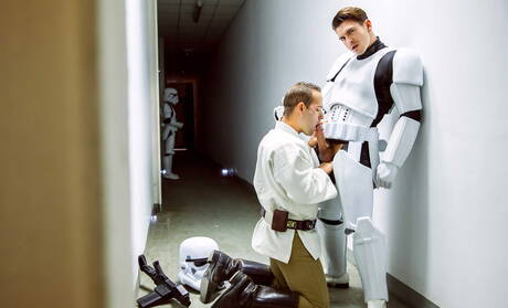 Luke Adams gangbanged by the group of imperial troopers on starship