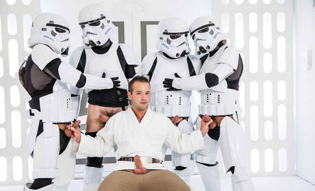 Luke Adams gangbanged by the group of imperial troopers on starship