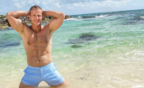 Hotel and outdoor orgy with hunk tattoo Alex, Brenner, Landon, Vadim