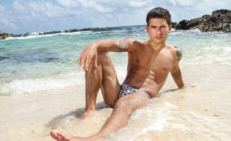 Hotel and outdoor orgy with hunk tattoo Alex, Brenner, Landon, Vadim