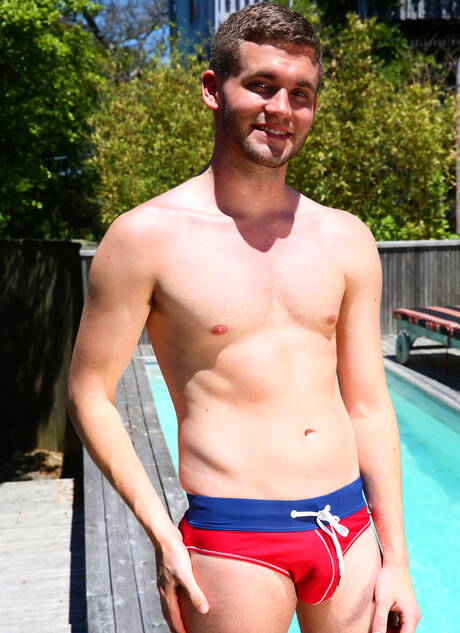 Men: Horny guys Garrett Cooper, Jack Radley and Rafael Alencar sucking and screwing each other at pool