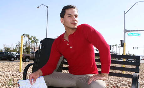 Latino husky guy Jimmy Durano and tough guy Jorge Fusco fuck after dick sucking outdoor