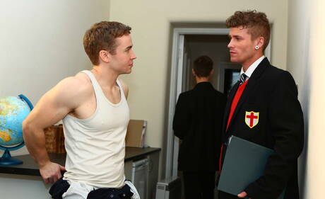 English hunky guy Gabriel Cross and stud Mckensie Cross fuck ass after sucking cock