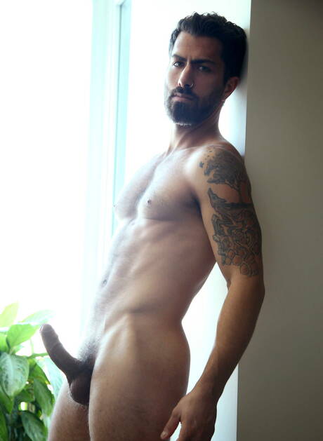 Men: American pornstars hairy stud Adam Ramzi and strongman Killian James sucking and fucking each other