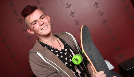 Beautiful buddy Alexander James and attractive boy Paris Diamond in hot interracial ass fuck action outside