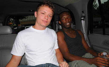 Blacks on Boys: Beefy Micah and beefy Troy Penetrator in interracial bang outdoor