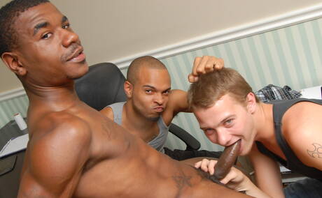 Sexy buddies Trapboyy, Wanted and Xenar have a hot interracial 3some sex