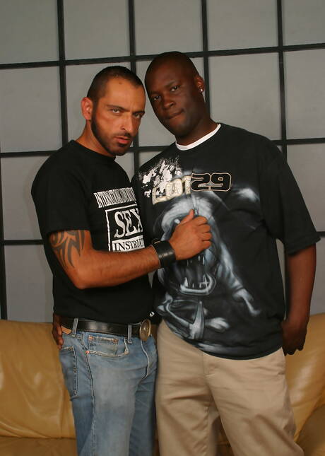 Superstud Tom Colt and ebony strongman Tyrese in hot interracial ass bang