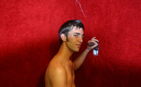 Ebony muscular Blackhawk and young Eliah in black on white anal sex