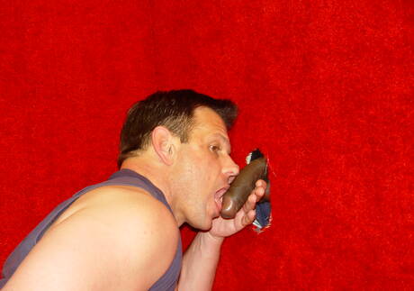 Black superstud Blackhawk and tough guy Bo Lawson in cock sucking scene