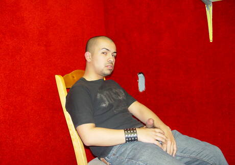 Husky guy David Madrid and ebony beefy Justyn Blayde fuck ass after interracial sucking