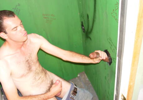 Black strongman The Machine and twink Tipper Skye in dick sucking scene in bathroom