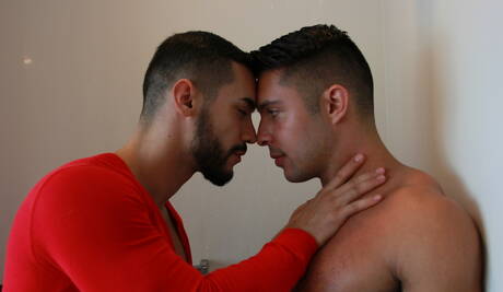Famous americans, muscular Seth Santoro and hunk Arad Winwin sucking and fucking each other in shower