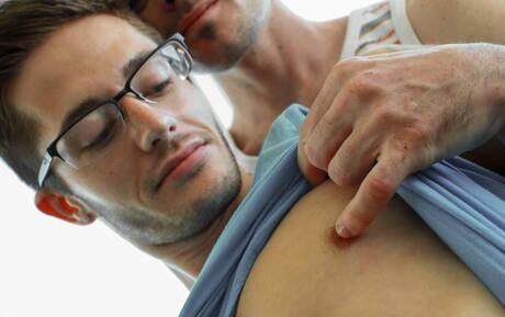 Hunk Bryce Acton and italian beautiful boy Marco Russo have a hot couple sex