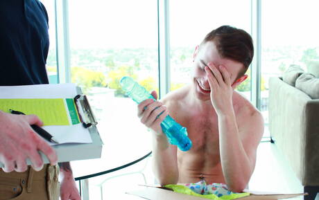 Damn Thats Big: Hot american guys hunky guy Vance Crawford and hot twink Archer Hart sucking and fucking each other