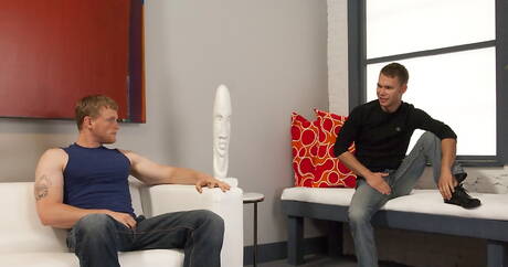 Hot House: American muscular Brandon Bangs and muscular Zach Alexander fuck after dick sucking