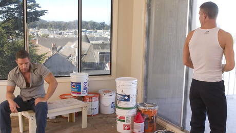 Amerikaanse hunk CJ Knight en hengst Kevin Armstrong in hete anale seks