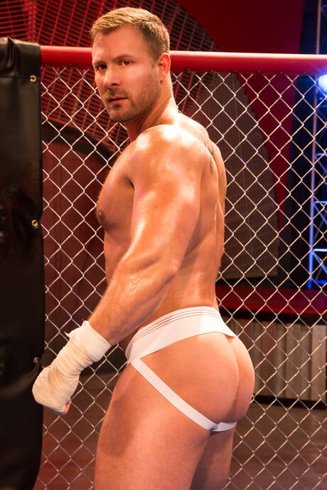 Two american guys beefy Josh Conners and muscular Austin Wolf banged each other