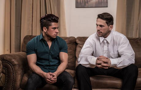 Two american dudes tough guy Armond Rizzo and beefy Roman Todd undressing and showing ass