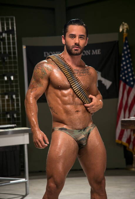 Falcon Studios: Hot guys Bruno Bernal, Pierce Paris and Michael Roman in hot 3some anal sex