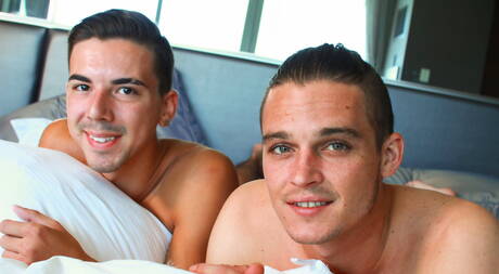 Hot twink Enrique Stone and australian otter Skippy Baxter have a hot couple scene