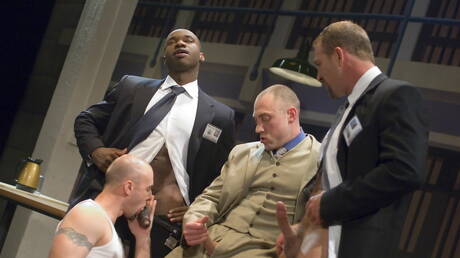 Tatto Duke, Parker, Marco, Marc, Shane sucking big black cock