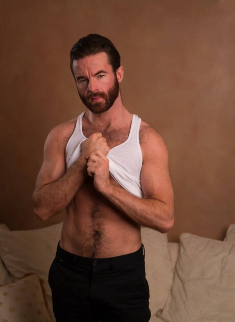 Irish gay bear Brendan Patrick and american hunk Roman Todd playing with cock