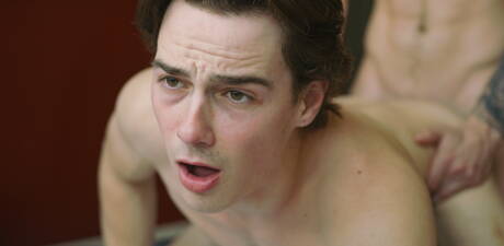 Knappe Amerikanen, stoere kerel Mark Long en knappe Justin Owen zijn dol op elkaar