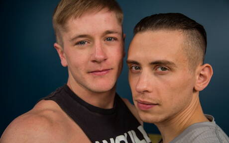 Gorący amerykańscy faceci, przystojny facet Dante Martin i muskularny Chris Blades uprawiają miłość