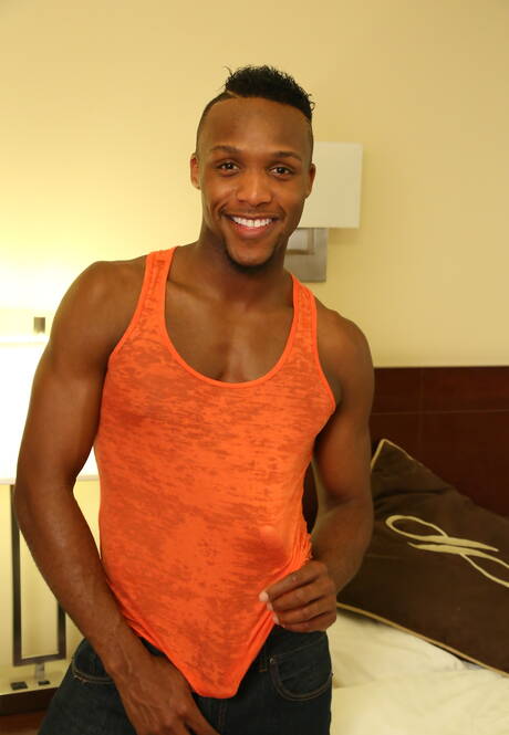 Next Door Studios: American pornstars superstud Andre Donovan and otter Chris Harder in interracial dick sucking scene