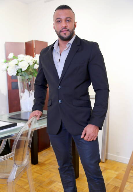 Latin nice Damian C shows a beautiful body