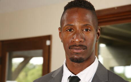 Two american dudes husky guy Markie More and muscular Derek Maxum in black on white love outdoor