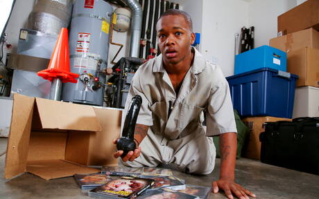 American beefcake Brenner Bolton and tough guy Matthew Ryan have a hot interracial sex