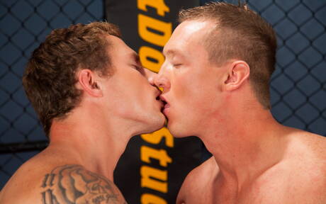 Pretty american boys strongman Markie More and hunky guy Pierce Hartman have a hot couple scene