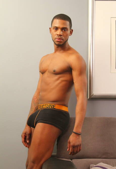 Next Door Studios: Hot guys Kiern Duecan, Jin Powers and Krave Moore in hard interracial 3some sex