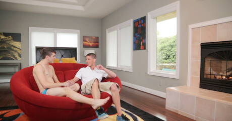 Next Door Studios: Two american dudes pretty boy Aiden Summers and young boy Sam Truitt have a hot couple scene