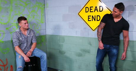 Next Door Studios: Sexy guys Damien West, Diesel White and Johnny Diesel in hot 3some anal sex