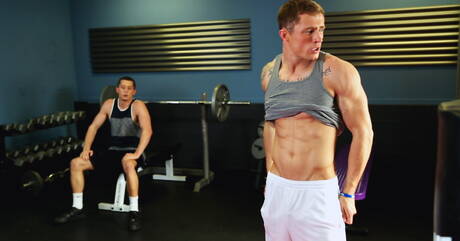 Pretty american boys hunk Drake Tyler and tough guy Markie More have a good anal sex