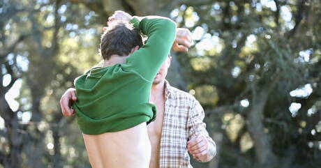 American stars beefcake Mark Long and beefy Christian Cayden fuck ass after sucking outdoor