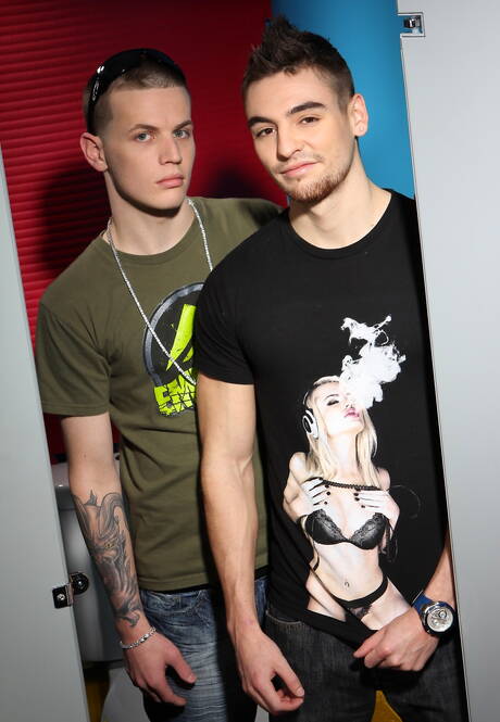 American superstud Johnny Torque and young Anthony Price in cock sucking scene