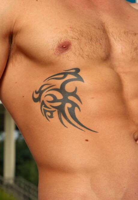 Der gut gebaute Amerikaner Trent Diesel zieht sich aus und zeigt seinen Hintern