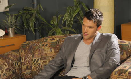 Busty brunette Kelly Summers kissing and fucking with sporty bisexual Trystan Bull