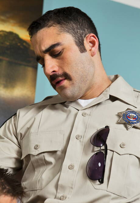 Two american boys husky guy Samuel Otoole and husky guy Lucas Knight drilling an ass