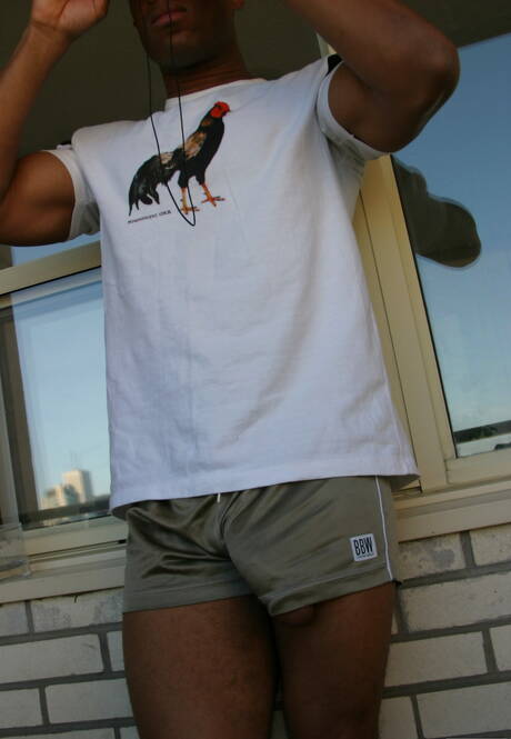 Black strong bull Youngblood having a pleasure