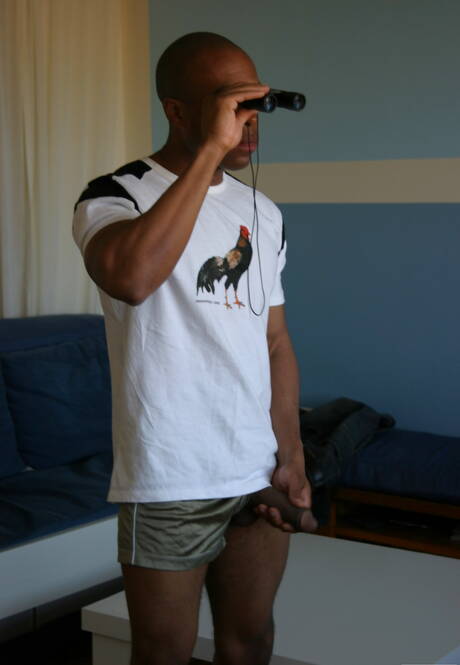 Black strong bull Youngblood having a pleasure