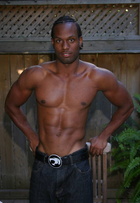 Taureau noir fort Tone se branlant à l