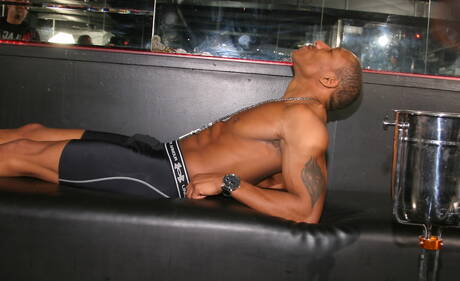 Black strong bull Phoenix (b) masturbating