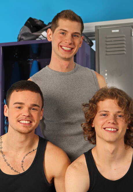 Next Door Studios: Horny guys Joey Hard, Max Flint and Jayden Ellis make a love in bathroom