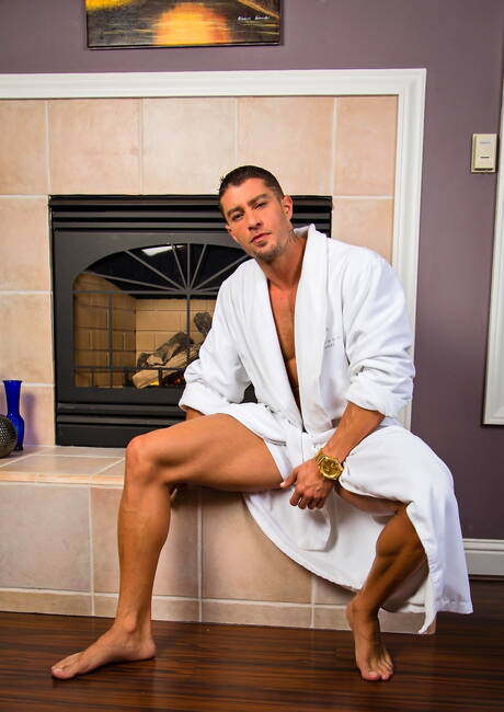 Next Door Studios: American husky guy Cody Cummings shows a sturdy body